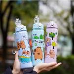 cute capybara plastic water bottle