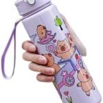 cute capybara plastic water bottle