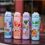 cute capybara plastic water bottle